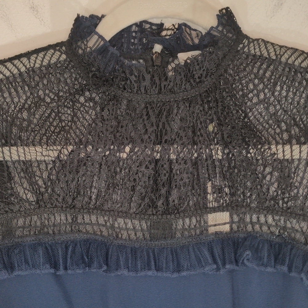 JONATHAN Simkai Navy Black Mock Neck Plisse Tulle Mini Cocktail Dress NW… - Picture 5 of 12